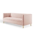 thumbnail image 1 of Tufted Sofa, Velvet, Pink, Modern Contemporary Urban Design, Living Lounge Room Hotel Lobby Hospitality, 1 of 8