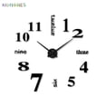 thumbnail image 2 of BadPiggies Large Black 3D Frameless Wall Clock Stickers DIY Wall Decoration for Living Room Bedroom, 2 of 8
