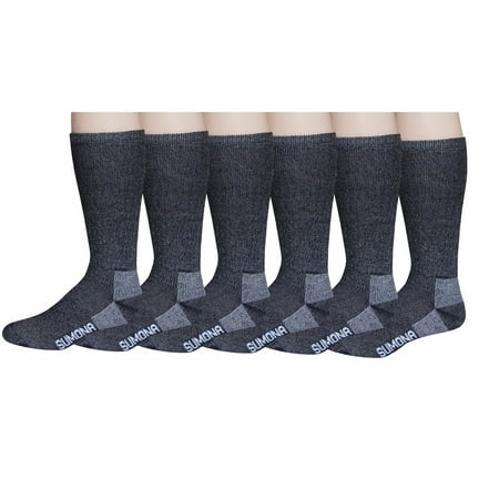 sumona 6 Pairs Pack Men's 75% Merino Wool Hiking Thermal Boot (Best Hiking Socks For Blisters)
