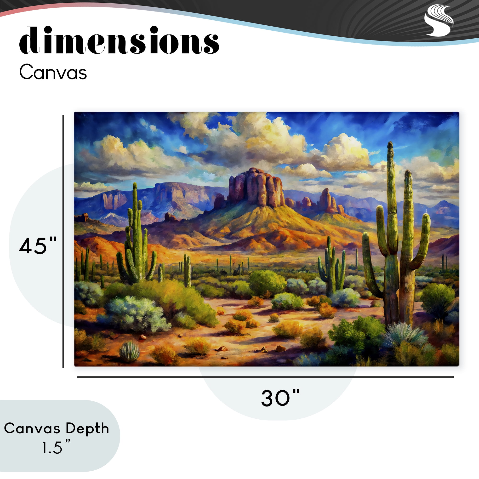 Stupell Industries Majestic Saguaro Desert Landscape Canvas Wall Art, design by Creative Studio