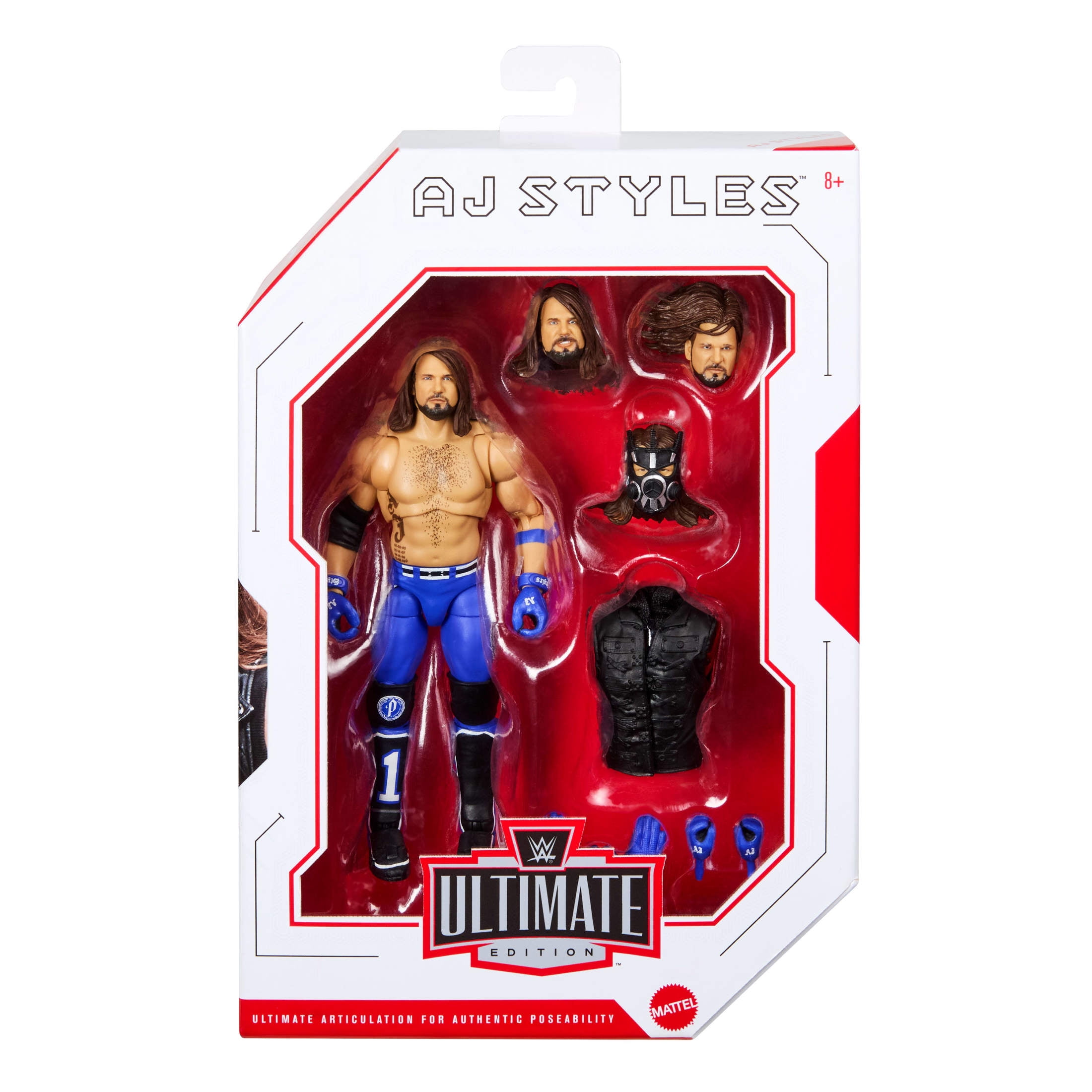 WWE Ultimate Edition AJ Styles Action Figure & Accessories Set, Greatest Hits 6-inch Collectible Superstar