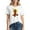 #03 White, variant on Busydd T Shirts for Women Trendy Round Neck Short Sleeve Halloween Costumes Comfortable Graphic Tees Casual Cotton Tshirts for Women S