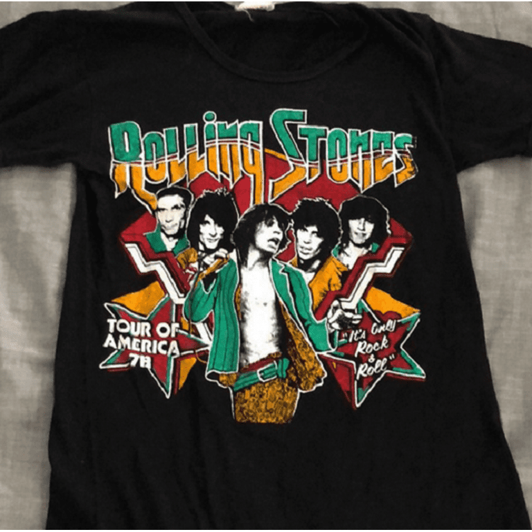 Fremskynde meteor Myrde 78 Rolling Stones Concert Band Rare Vintage T-shirt S-4XL - Walmart.com