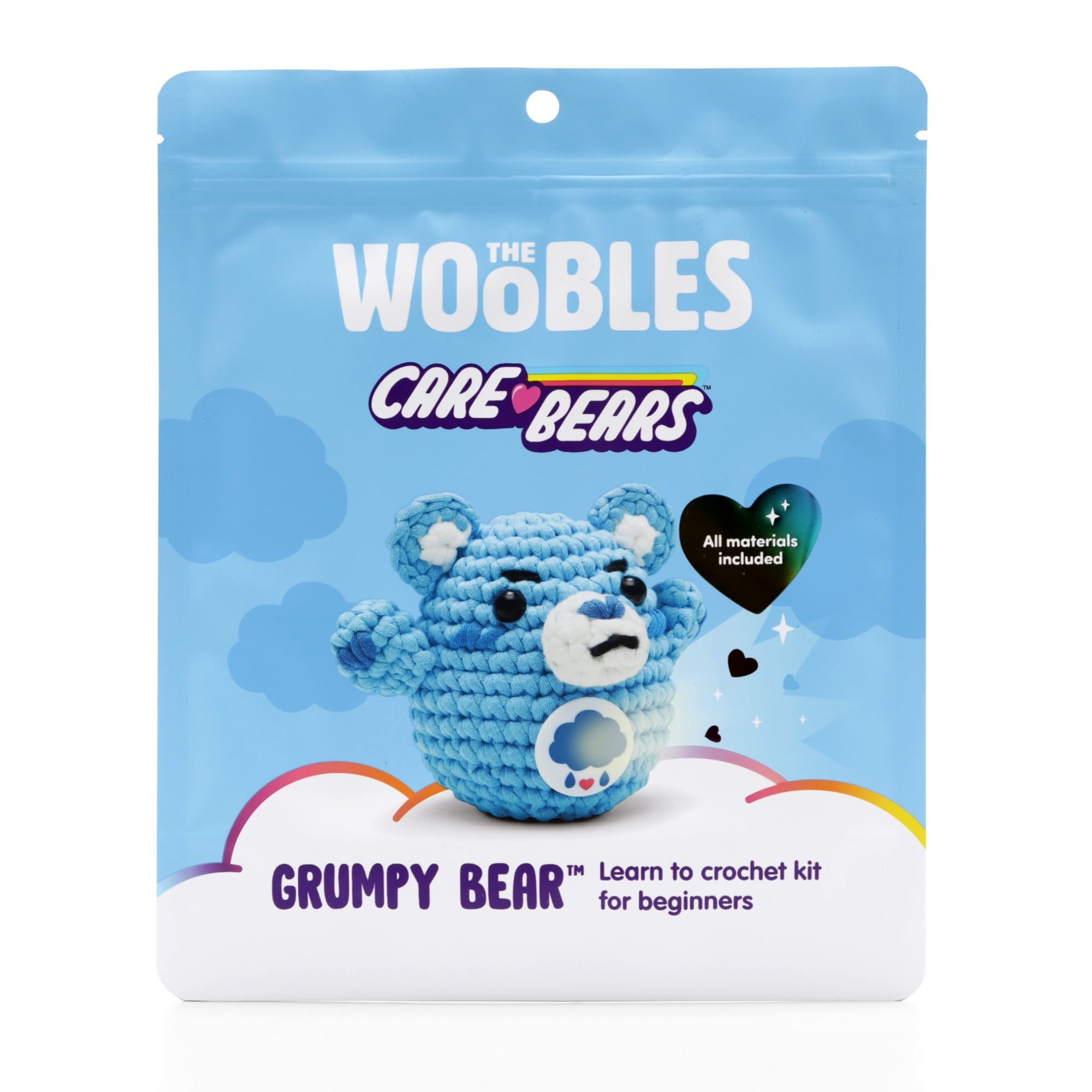 The Woobles Beginner Crochet Amigurumi Kit – Grumpy Bear, Learn to Crochet Character Craft Kit for Kids and Adults