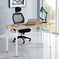 thumbnail image 1 of SOGES 55 inches Folding Computer Desk Home Office Workstation, Teak & White, 1 of 6