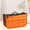 Orange, variant on Multifunctional Liner Bag, Double-Zip Large Capacity Travel Organizer, Transparent Mesh Pockets Foldable with Snap Buttons, for Purse Tote Luggage, 10.63x6.3x3.54in
