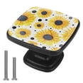thumbnail image 1 of 4 Pcs Cabinet Handle Drawer Pulls Sunflower Knobs with Screws Square Furniture Office Cabinet Knob Decoration, 1 of 5