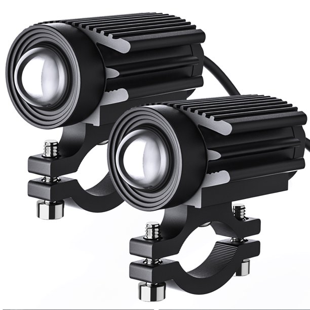 Scienceny Foco de conducción de motocicleta de aleación 9-30V 6 LED IP65 carcasa de aluminio impermeable ajustable luz protectora de construcción de Accesorios para motos 2PCS Scienceny VI015390-02B