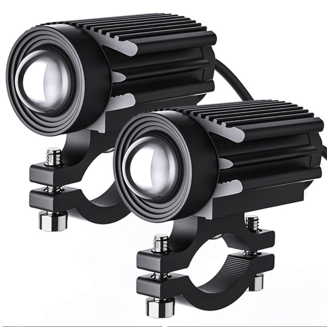 Scienceny Foco de conducción de motocicleta de aleación 9-30V 6 LED IP65 carcasa de aluminio impermeable ajustable luz protectora de construcción de Accesorios para motos 2PCS Scienceny VI015390-02B