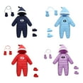 thumbnail image 2 of BULLPIANO Baby Winter Snowsuit One-Piece Hooded Romper Bodysuits Zipper Warm Coat Jacket with Gloves Boots 3 Piece Set, 2 of 6