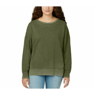 Buffalo David Bitton Women's Crewneck French Terry Sweatshirt, Olive Wood XXL