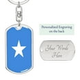 thumbnail image 2 of Somalia Flag Swivel Keychain Dog Tag Stainless Steel or 18k Gold, 2 of 8