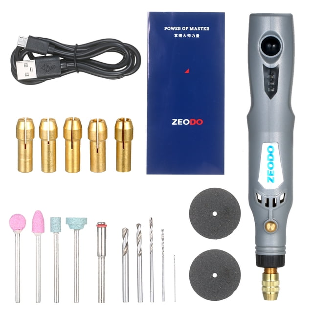 Multifunctional Mini H andheld Electric Grinder Set 6000 15000Rpm Power Rotary Tool Kit Rechargeable 3 In 1 Polisher Driller Grinder Pen Machine Kit with Micro Usb Charging Cable 21Pcs Access