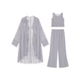 thumbnail image 5 of CHICTRY Mother of Brides Wedding Party Dress-up Ladies Chiffon Pants Suits Formal Blazer Sets Gray XXL, 5 of 7