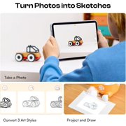 Caydo T3 Smart Drawing Projector with AI Magic, Step-by-Step Learn to Draw Projector for Kids, Educational Arts & Crafts Toy, Ideal Christmas Birthday Gift for Boys & Girls Ages 5+