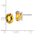 thumbnail image 2 of Primal Gold 14 Karat White Gold 10x8mm Oval Citrine Checker-cut Earrings, 2 of 4