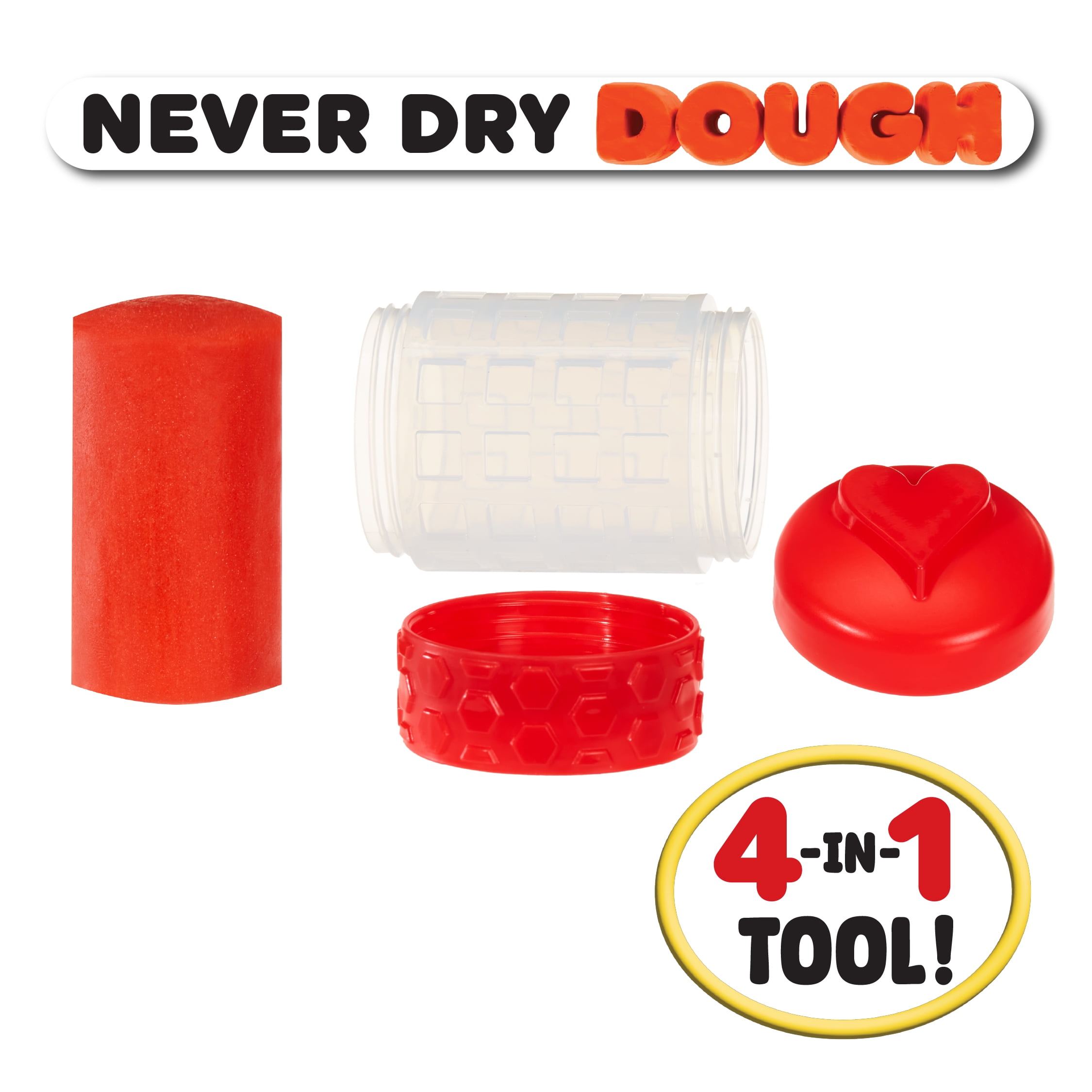 Wonder Factory Never Dry Single Dough -Red – Never Dries Out, Gluten Free, Smells Great, 2+ - Styles May Vary