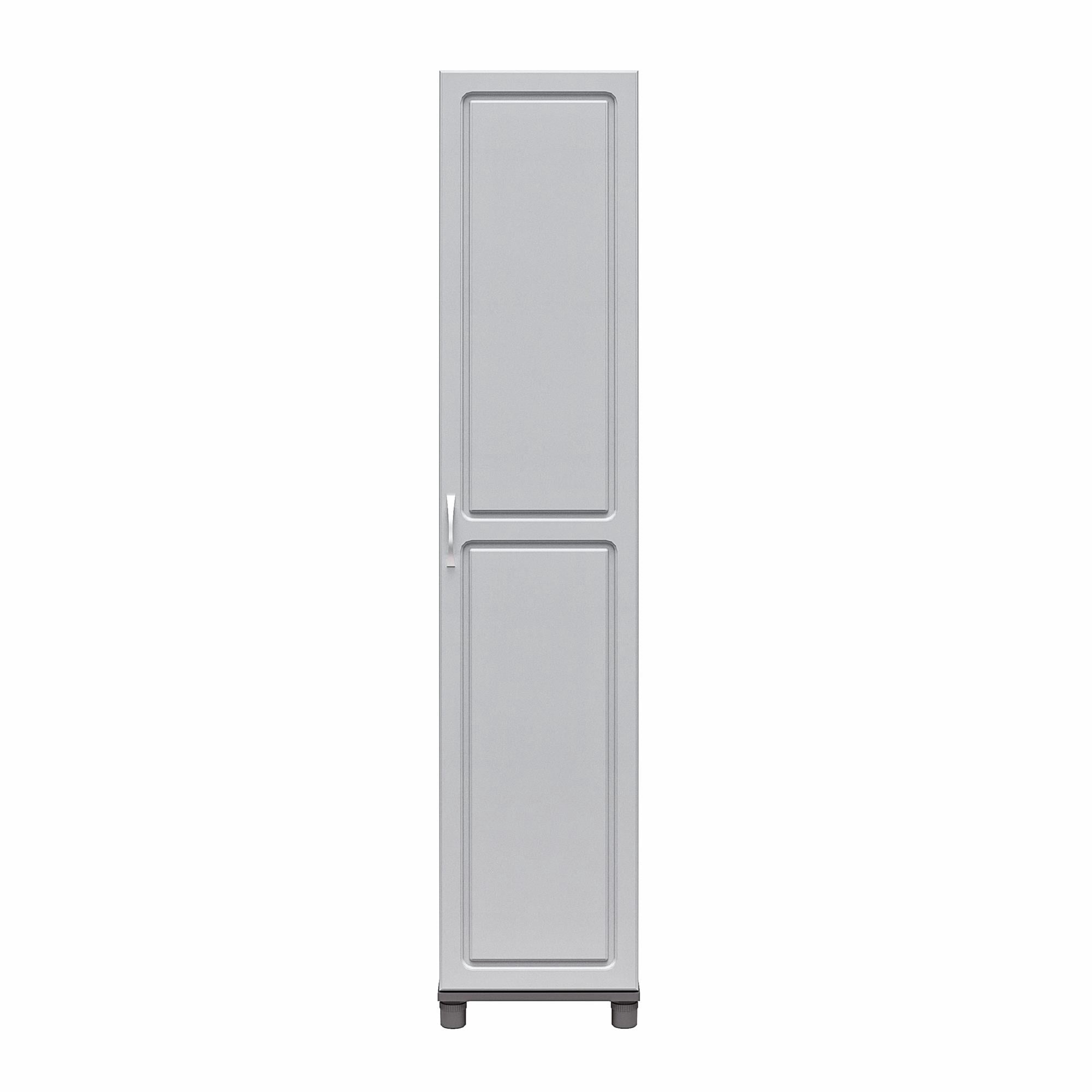Systembuild Evolution Kendall 16" Wooden Utility Storage Cabinet, Dark Gray/Light Gray