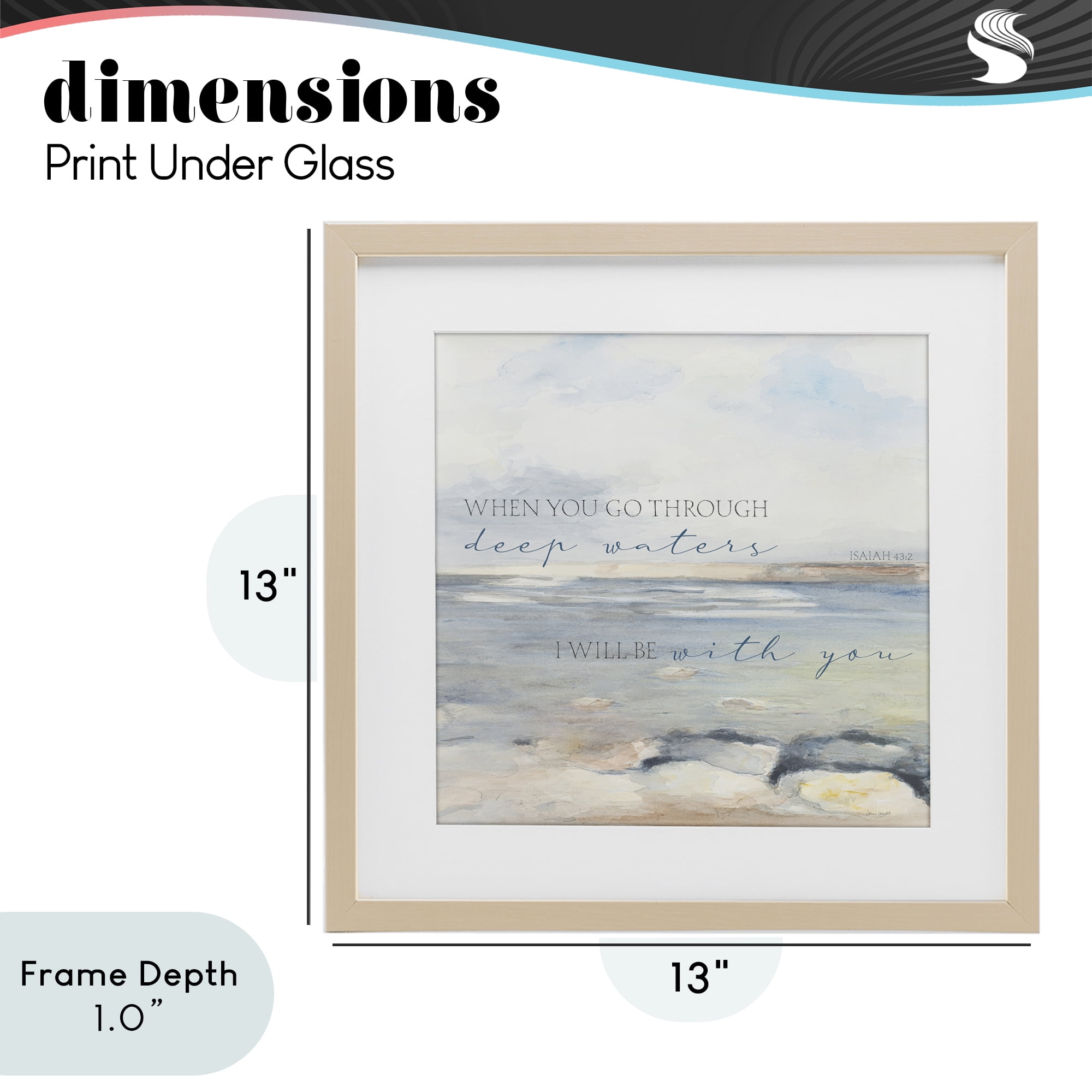 Stupell Industries Deep Waters with You Birch Framed Print Under Glass, design by Lanie Loreth