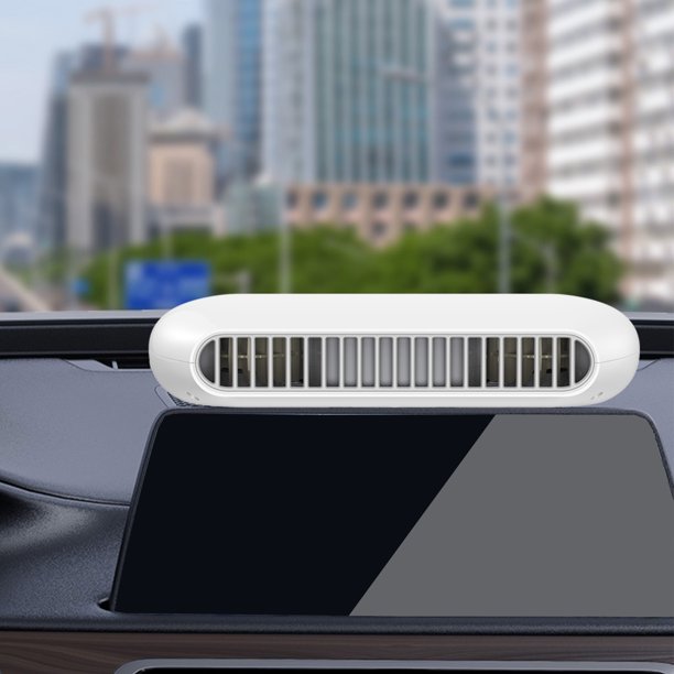 Teissuly Clearance General Vehicle-Mounted Dual-Turbine Large Wind Power SIlent Mini Electric Fan Charging Leafless Fan Suitable For Vehicle-Mounted/Office Desktop(White, Free Size) Teissuly WER2023081600668
