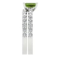 thumbnail image 3 of Clara Pucci 18K White Gold 1.325 Natural Peridot Engraveable Engagement Ring + Wedding Band Set, 3 of 7
