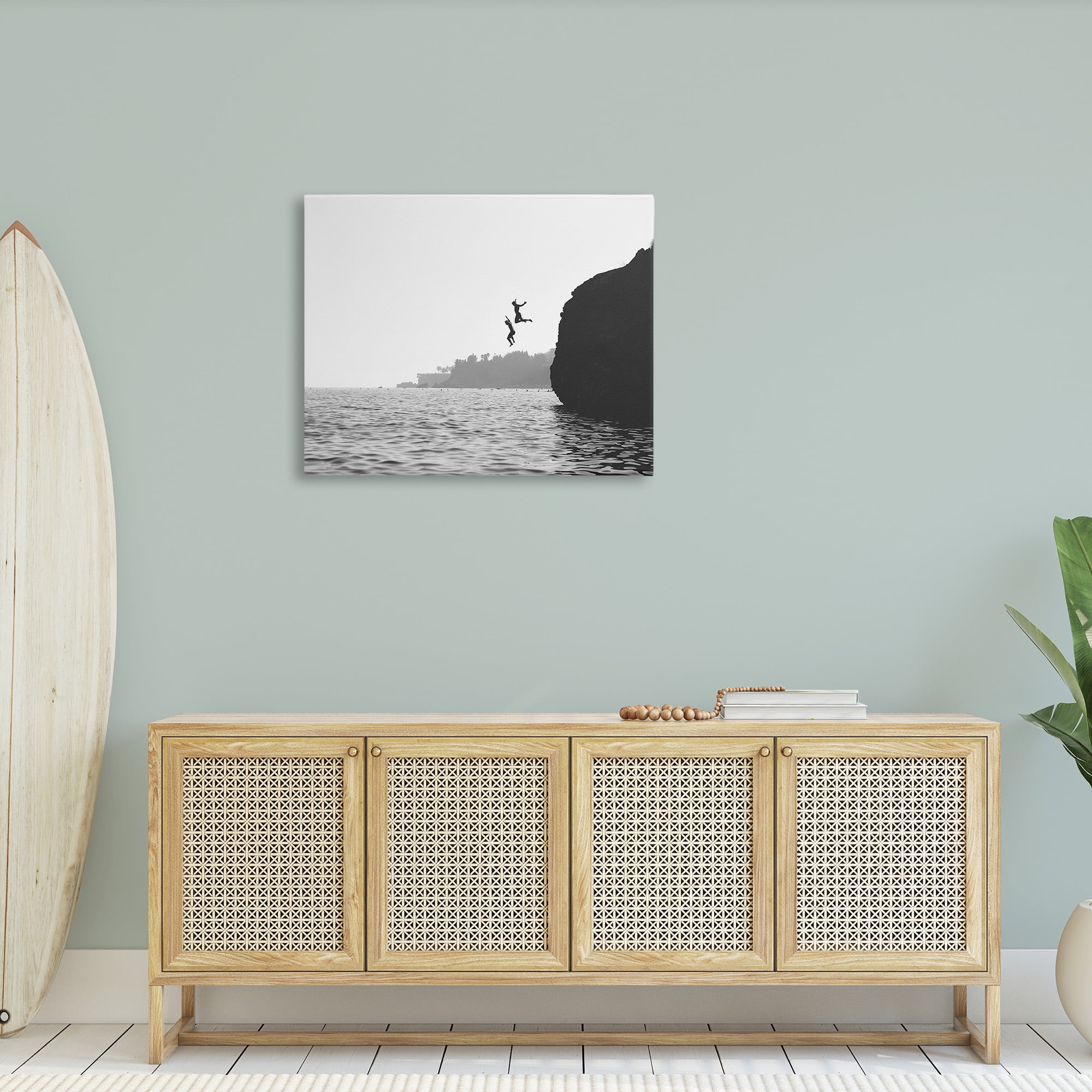 Stupell Industries Diving Ocean Cliff Landscape Photography Gallery Wrapped Canvas Art Print Wall Art, 40 x 30