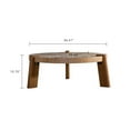 thumbnail image 4 of Noble House Dennis 36.61" Round Herringbone Coffee Table, Solid Wood Rustic Center Table with Tapered Legs, Natural, 4 of 5