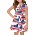 thumbnail image 2 of CCRFTGI 250 Anniversary USA Flag Girls Dresses Summer Sleeveless Cute Patriotic American Flag Stars Striped Dresses Swing Sundress Party Festival Red White and Blue Clothes for Kids Red 2-3 Years, 2 of 8