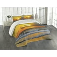 thumbnail image 2 of Ambesonne Sea Quilted Coverlet 3 Pcs, Sunset Beach in Brazil City, King Size, Orange Grey, 2 of 4