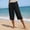 *Black, variant on ClodeEU Women's Linen Blend Casual Shorts,Relaxed Fit Knee Length Shorts with Pockets Black,Women's Plus L