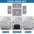 thumbnail image 6 of FKELYI Recliner Slipcover Stretch Recling Chair Covers 4 Pcs Furniture Protector for Single Seat Lounge Armchair Pink Axolotl Blue Flower Print Fitted Sofa Couch Cover, 6 of 7