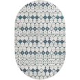 thumbnail image 1 of Unique Loom Outdoor Trellis Southwestern Rug 5' 3 x 8' Oval Ivory/Blue, 1 of 1
