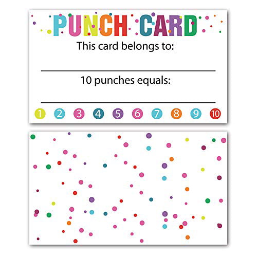 50 Punch Cards Incentive Loyalty Reward Cards for Classroom Teachers and Students Business 3.5 x 2 inches Teacher Supplies for Classroom 