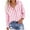 Pink, variant on ABATAB Womens Button down Stripe Printed Shirts Cotton Linen Long Sleeve Classic Blouses Casual Collared Work Shirts Tops with Pockets(Medium,Black)