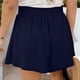 thumbnail image 2 of Pantalones cortos de pierna ancha para mujer, pantalones cortos de verano transpirables de Color puro con cintura alta elástica con cordón, 2 of 5