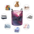 thumbnail image 4 of Balery Astronaut Riding Fiery Horse Cesta de ropa redonda con asas, impermeable, independiente, para ropa, juguetes, dormitorio y familia-Small, 4 of 6