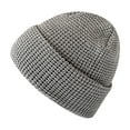 thumbnail image 2 of Waffle Knit Beanie - Unisex Cuffed Winter Hat with Textured Weave, Cozy Warm Slouchy Cap for Men and Women-Gray, 2 of 2