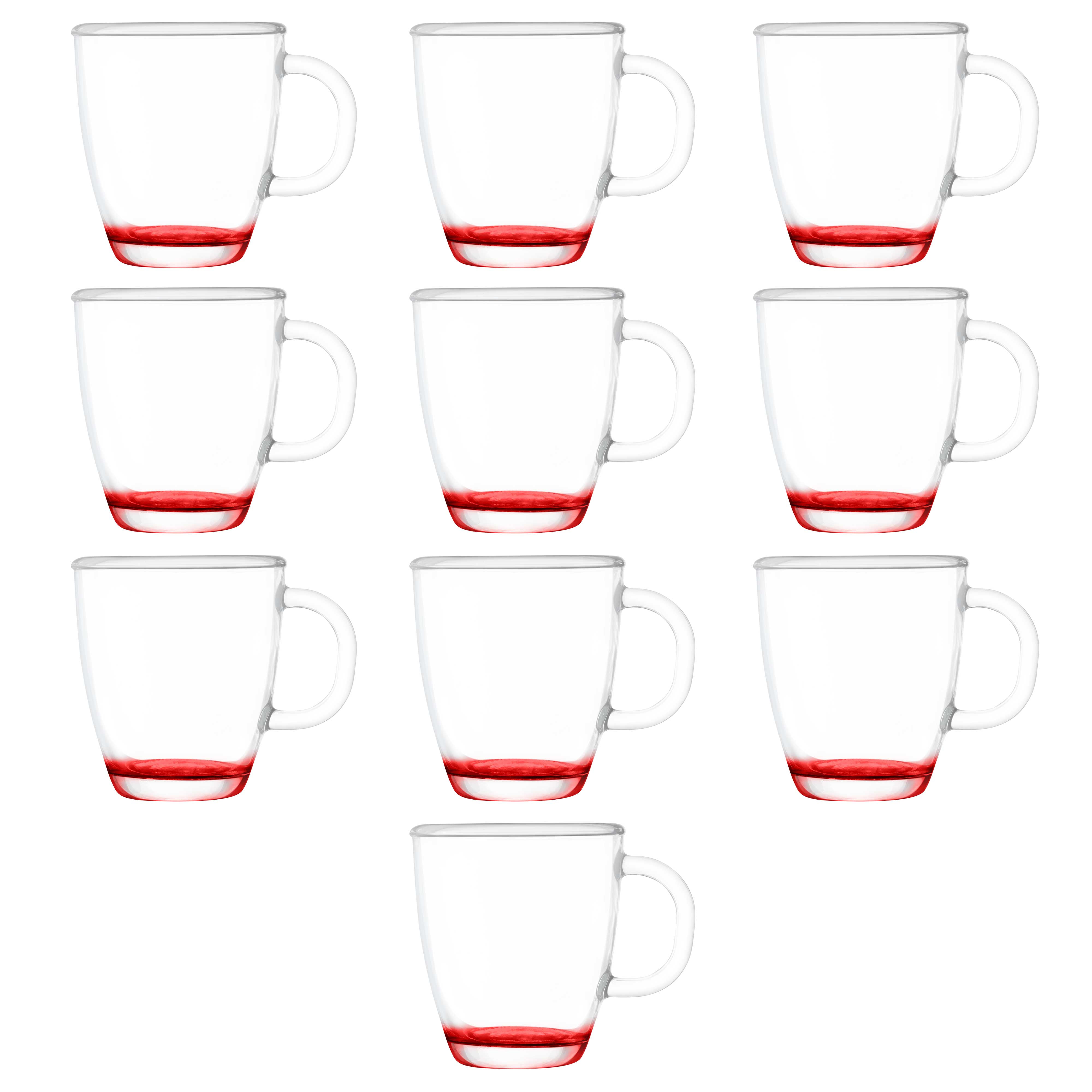 10 London Glass Ceramic Mugs Set, 11.75 oz. Drinkware, Coffee, C