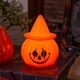 thumbnail image 5 of Farol de calabaza de Halloween | Luz nocturna LED luminosa | Decoración de caras demoníacas de horror | Atmosferas Espeluznantes | Plástico naranja esmerilado | Mesa portátil | 9,7x7,4x7cm | 1 Pack, 5 of 6