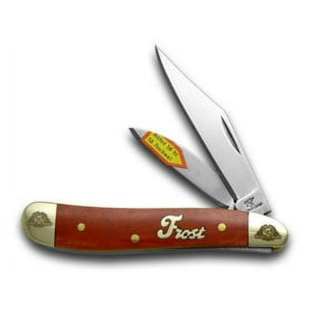 Frost Family 40th Anniversary Dark Red Smooth Bone 1/600 Little Peanut Pocket Knife 40-107DRSB