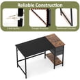 thumbnail image 3 of 48" Industrial Computer Desk with Storage Shelves & 2 Fabric Drawers , Home Office Desk Study Writing Desk,Black, 3 of 9