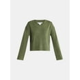 thumbnail image 5 of Time and Tru Women's Ribbed V Neck Sweater, Lightweight, Sizes XS-XXXL, 5 of 5