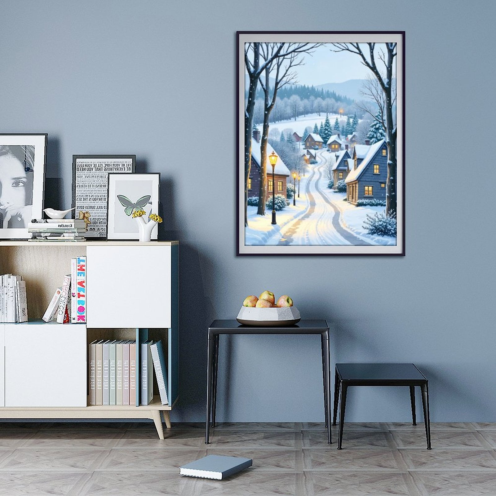 Diamond Art Kits for Adults - 5d Winter Village Snowy Night Scene Diamond Painting for Adults, Diamond Art for Adults Beginners, Diamond Painting Kits for Adults for Home Wall Decor
