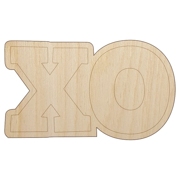 XO Hugs Kisses Wood Shape Unfinished Piece Cutout Craft DIY Projects - 4.70 Inch Size - 1/4 Inch Thick