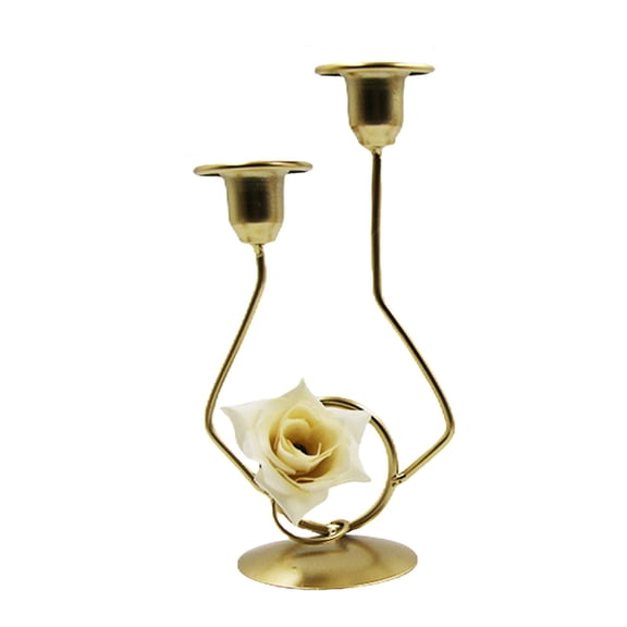 Esquirla Candle Holder Iron Candlestick Candelabra Gifts Table Centerpiece Ornament Candle Stand for Festival Dining Room Wedding Home Cloth Flower