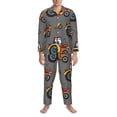 thumbnail image 3 of Sikiie Cartoon Tractor Mens Pajama Set, Soft Warm Long Sleeve Sleepwear, Cozy Button-Down Pjs for Men-XX-Large, 3 of 7