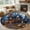 Black Mist Blue Dark Orange, variant on Area Rug 3x5 Ft, Yellow Beige Non Slip Area Rugs for Bedroom, Modern Oil Painting Abstract Art Washable Low Pile Accent Carpet for Indoor Kitchen Nursery Dining Room Office Front Door