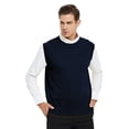 thumbnail image 1 of TOPTIE Men's 100% Cotton Knit Sweater Vest, Crew Neck Solid Color, 1 of 9