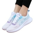 thumbnail image 4 of Sopiago Cute Sneakers Women's Play Fashion Sneaker White Comfortable Walking Shoes Canvas Slip on Shoes Sky Blue,38, 4 of 6
