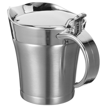 AURARMLET Double-Walled Stainless Steel Sauce Pitcher with Drip-Free Spout, Ideal for Home and Kitchen Use